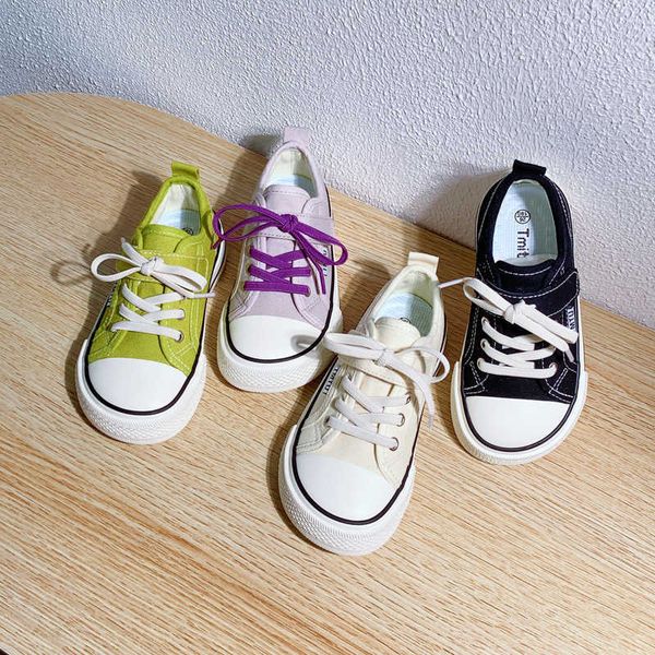 

athletic outdoor kids shoes shallowe sneakers boys and girls 2023 spring new all-match casual anti-slippery breathable canvas shoes p230404, Black