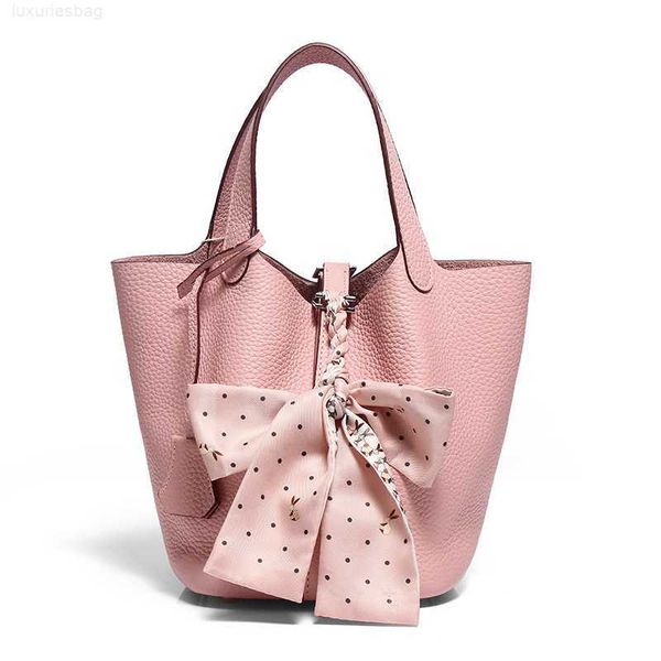 

designer luxury bag h family vegetable basket children tc layer cow leather bucket senior portable women's bride's wedding baga8vu