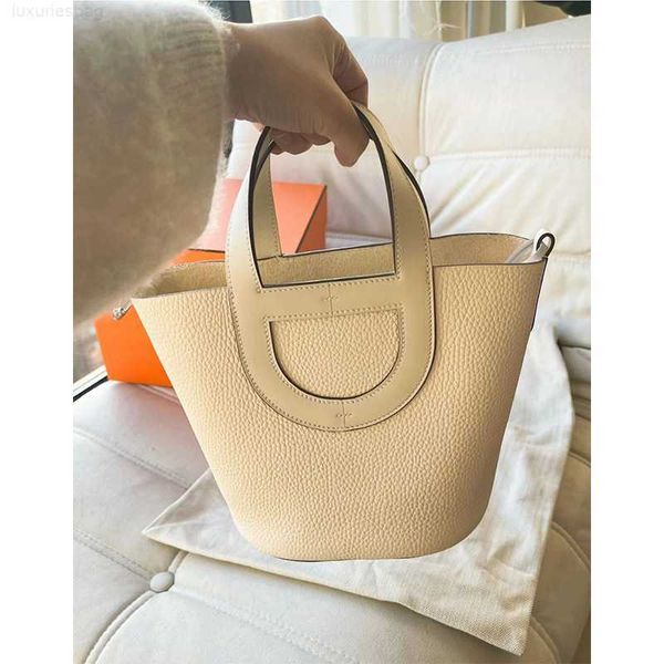 

designer luxury bag bucket pure hand sewn pig nose vegetable basket tc layer cowhide handmade genuine leather large capacity handbagbqq70xzd