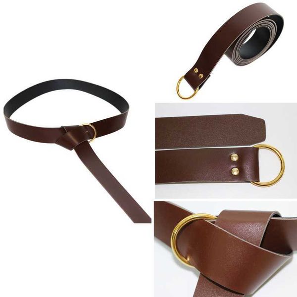 

belts medieval belt vegvisir knight waistband pu leather belt retro renaissance knight belt leather waistband for men z0404, Black;brown