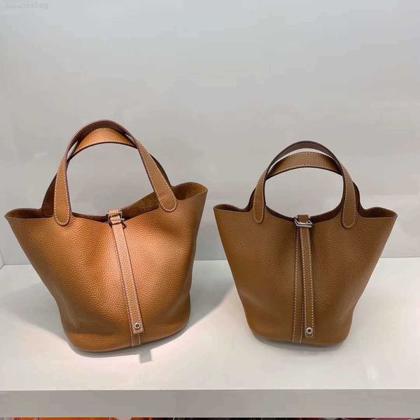 

designer luxury bag litchi patterned layer cowhide vegetable basket genuine bucket fashionable soft leather women's handbagqv4oasjs pic