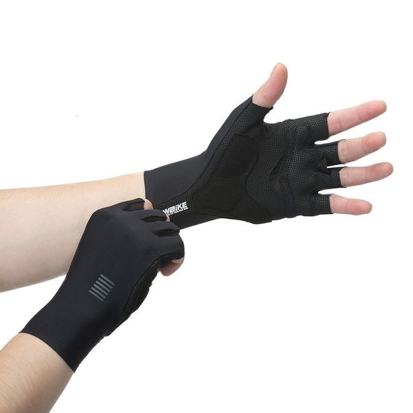 

sports gloves ykywbike cycling mtb bike half finger bicycle goves men women breathable shockproof 230403, Black