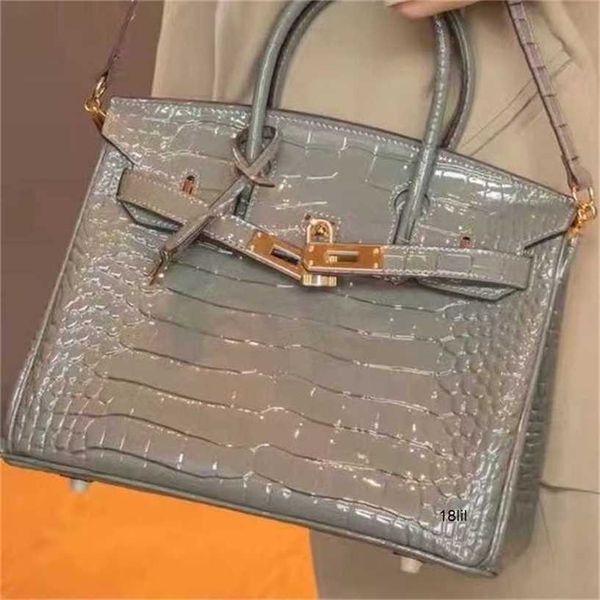 

designer herms handbags birkin women bags light luxury high order 30 size leather alligator print highend atmospheric highgrade have logo