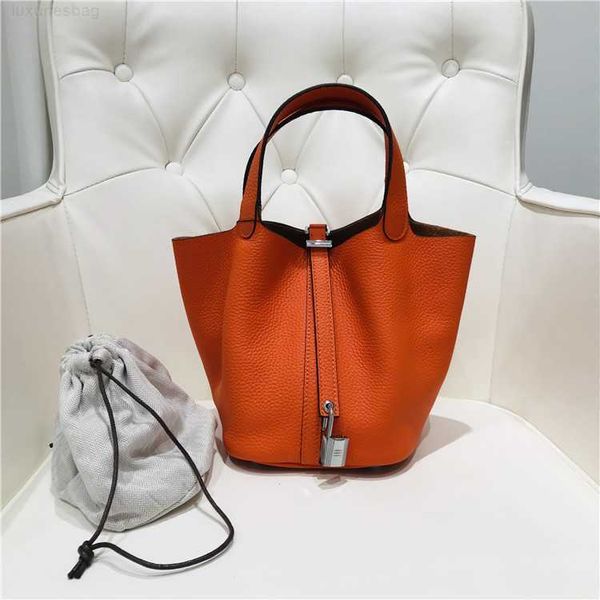 

designer luxury bag layer cow skin litchi grain women's vegetable basket bucket fashion simple leisure handbag7gbxbey5 picotin