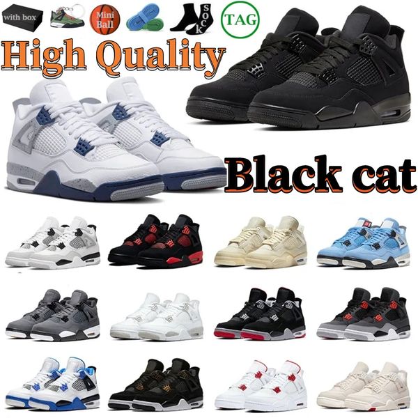 

4 basketball shoes men women 4s military black cat sail university blue infrared pure money neon motorsports white oreo stage haze mens spor