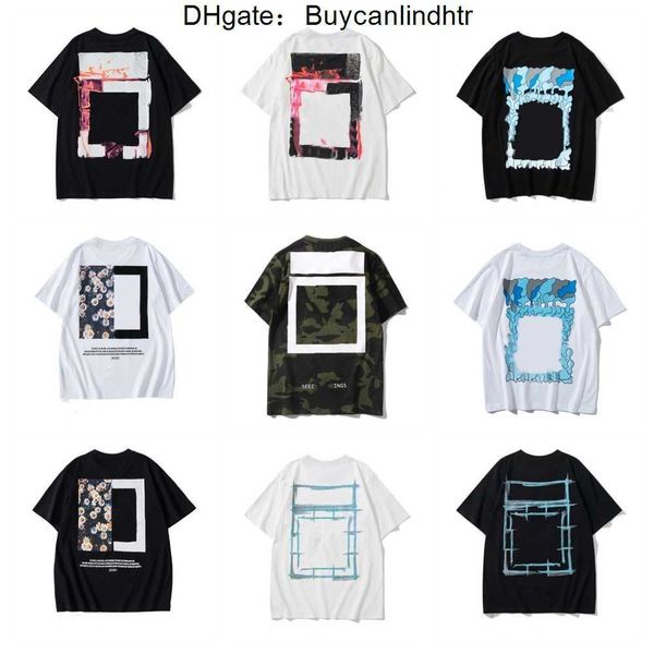 

t shirts off designer t-shirt for men male 2022 summer loose tees fashion cross paintings arrow tshirts, White;black