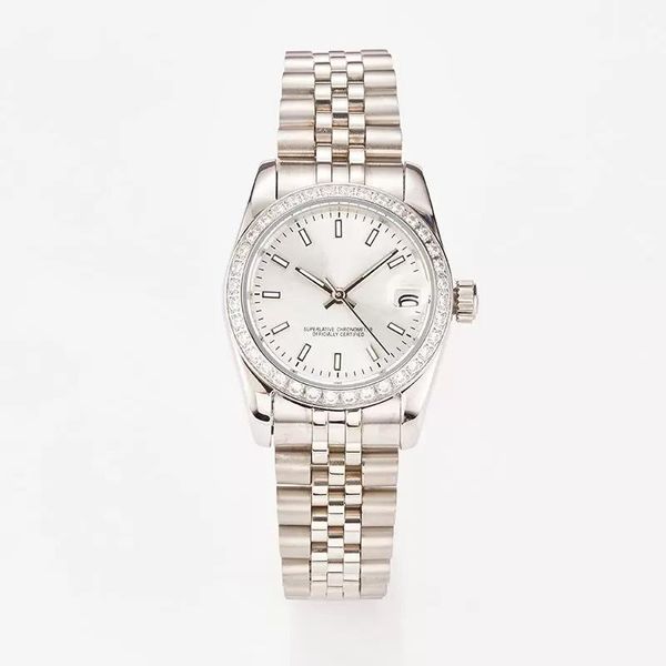 

luxury quartz movement watches designer 28mm dayjust diamond lady watch stainless wristwatches womens gift, Slivery;golden