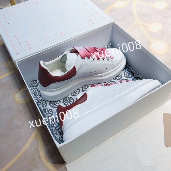 

new brand womens men casual shoes designer women travel leather lace-up sneaker fashion running trainers letters woman shoe flat printed gym, Red;white