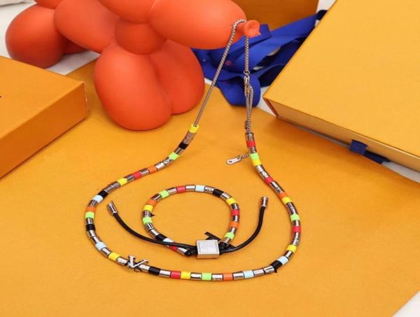 

new italian brand jewelry pop bright color beaded necklace men039s and women039s fashion street bracelet birthday gift3685721, Silver