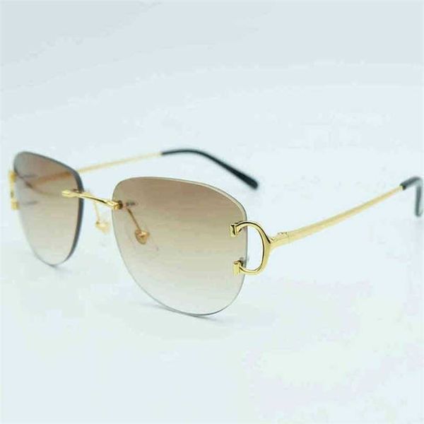 

2023 designer glasses model vintage rimless men popular oval sun women shades retro eyewear outdoor decoration pfjg sunglasses, White;black