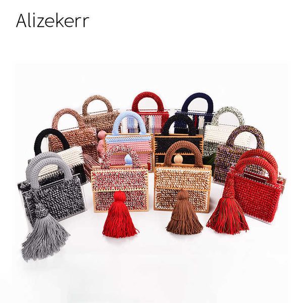 

hbp evening bags designer wool acrylic handbag women handmade knitting tassels