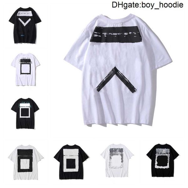 

designer luxury men's t shirts premium cotton printing brand casual offs for size s-2xl black colors t-shirts back arrow x short sleev, White;black