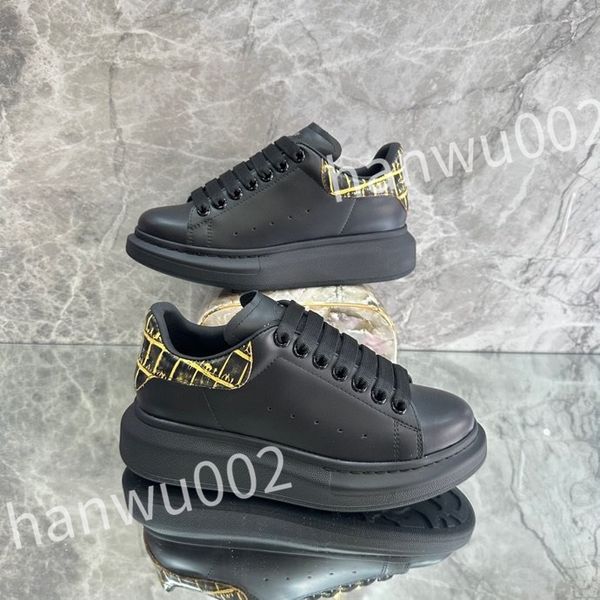 

2023 luxury casual shoes women travel leather lace-up fashion lady flat designer running trainers letters woman shoe platform men gym sneake, Black