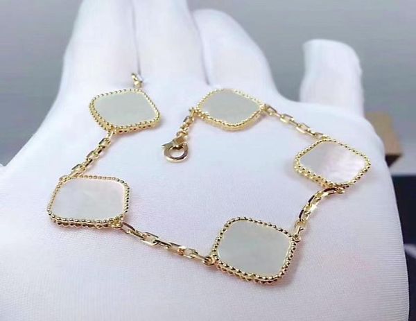 

designer women039s bracelet classic charm bangle 18k gold 4 leaf grass pearl shell girl valentine039s day wedding love gift 6966681, Black