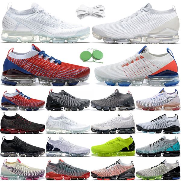 

knit 1 2 3.0 mens running shoes sneaker triple white black pink oreo glow green particle grey blue fury pure platinum usa rose men women tra