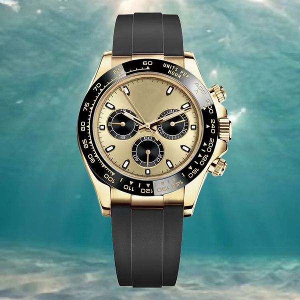 

mens watch luxury designer watches 40mm automatic mechanical sapphire waterproof watch Black rubber strap panda dial Montre Multi time zone business relogios, Dt7
