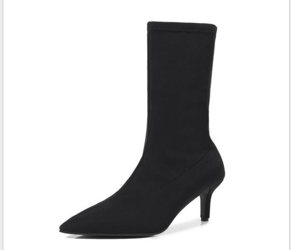 

new fashion pointed suede set of solid color boots women039s boots2886668, Black