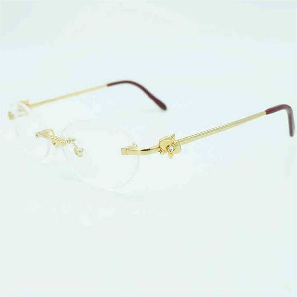 

2023 designer glasses new vintage for women metal clear rimless optical frame womens glasses designer men accessories, White;black