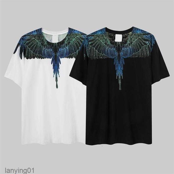

men's t-shirts european and american tide br mb color lightning wings short sleeve men women with the same couple outfit loose halfpd3m, White;black