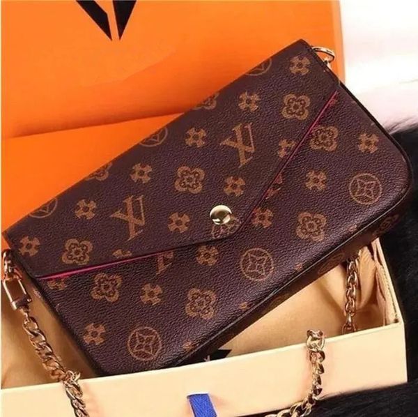 

multi pochette women chain bags 3pcs set luxurys designers handbag flap tote purse clutch bags purses crossbody shoulder bag wallet with box