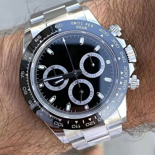 

luxury men's watch high-end design to create automatic sports sapphire glass ceramic bezel stainless steel original buckle bracelet bla, Slivery;brown