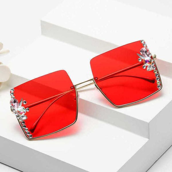

80% off fashion men's outdoor sunglasses korean version of diamond for protection mesh red driving glasses small face fashion, White;black