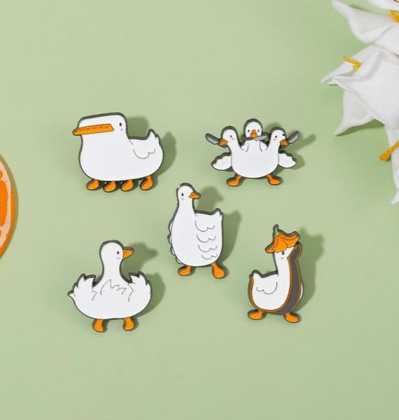 

cute white color duck animal cartoon brooches pin for women kids fahsion jewelry shirt coat dress denim bag decor metal enamel pin3106770, Gray