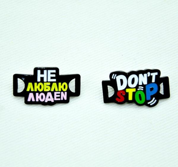 

letter don039t senamel brooches pin for women fashion shoes shoelace demin metal brooch pins badges promotion gift 2021 new8703216, Gray