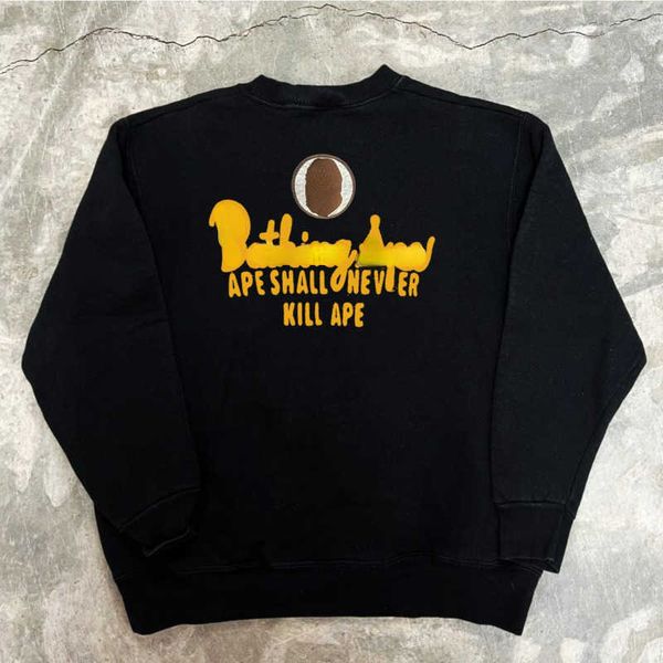 

american hip hop sweaters men women hoodie printed sweatshirt ape designer sweater oversize pullover shirt fashion long sleeve tshirt 4xl 5x, Black