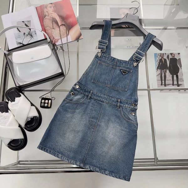

denim strap dress high waist slim and age reducing girls' nostalgia retro blue denim dress women, Black;gray