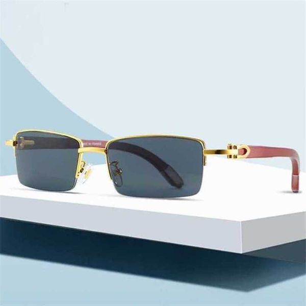 

fashionable luxury outdoor sunglasses wooden spring leg classic half optical glasses frame with myopia, White;black
