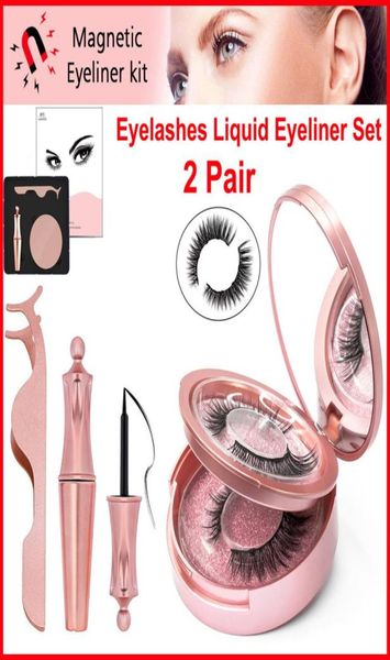 

magnetic liquid eyeliner 3d magnetic eyelashes tweezers set eye makeup 2 pair reusable false eyelash no glue needed fake lashes wi4498806