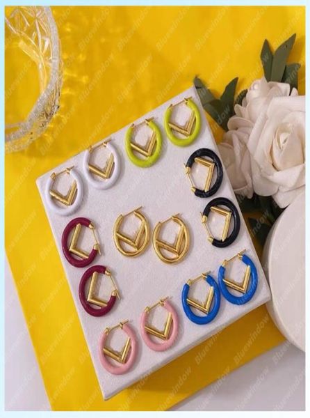 

women hoops earrings fashion hoop earring women jewelry luxurys designer earrings designer letter f studs bracelet necklaces new 29293133, Golden;silver