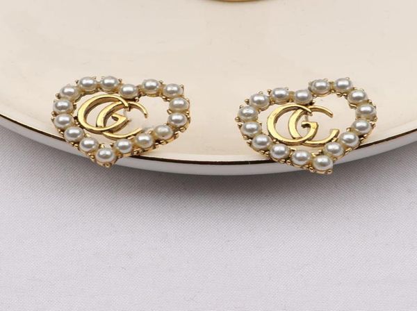 

fashion 18k gold plated diamond rhinestone pearl stud earrings for lady women party wedding lovers gift engagement jewelry for bri9768572, Golden;silver