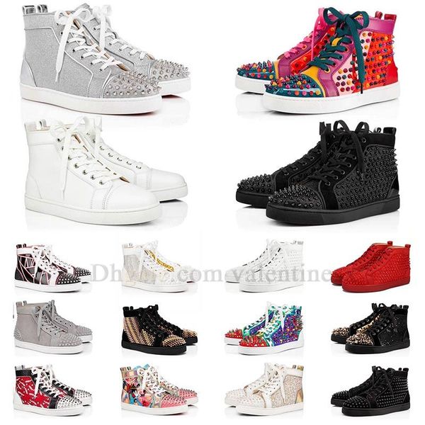 

original red casual shoes for mens womens bottoms high spike boot triple white off us13 designer flat dhgate shoe fashion luxurys famous loa, Black