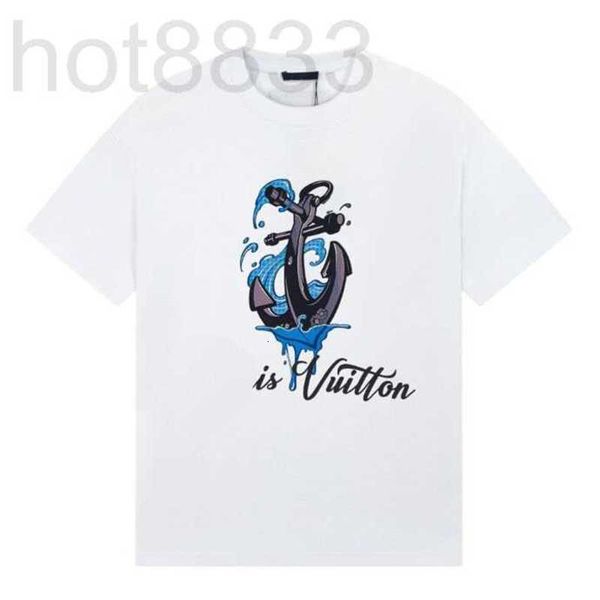 

men's plus tees & polos designer 2023ss early spring new high-grade cotton printed t-shirt round neck stitching pullover short sleeves, Black;brown