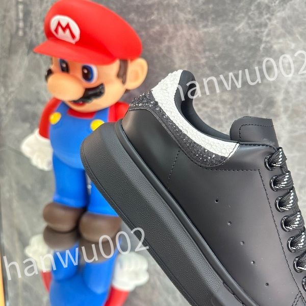 

new luxury men's casual shoes genuine leather thick shoes for women male sneakers men sneaker, Black