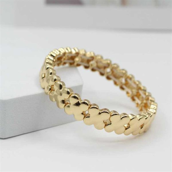 

small design women's bracelet diy alloy enamel fourleaf flower children's elastic, Black