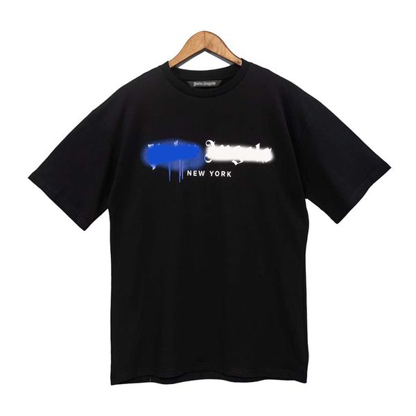 

23ss mens t shirt city letter same casual all-match loose t-shirt trend s-xl black purple white pink yellow red cotton loose round neck vers, White;black