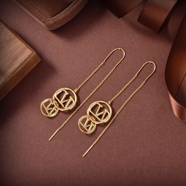 

designer earring letter v logo stud earing luxury women fashion hoop jewelry metal valentinoity earring 567ui, Golden;silver