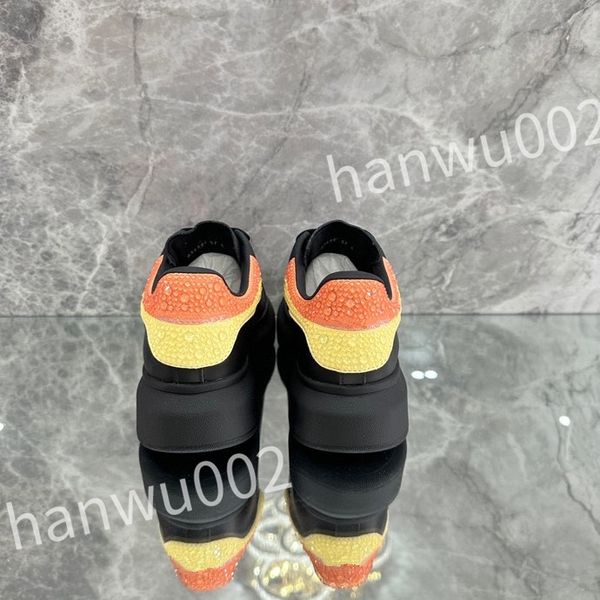 

2023 luxury men's casual shoes genuine leather thick shoes for women male sneakers men sneaker, Black