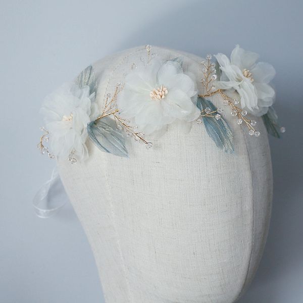 

wedding hair jewelry woodland floral hair wreath bridal headband green leaf women headpiece for pshoot handmade bride accessories, Silver