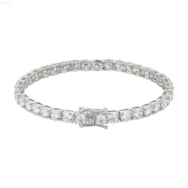 

krkc fine moissanite jewelry 925 sterling silver d vvs1 diamond necklaces tennis chain bracelets for men women, Black