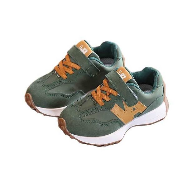 

athletic outdoor kids pu leather lightweight soft rebound sole sneakers non-slip children's sports boys girls autumn flat breathable tr, Black