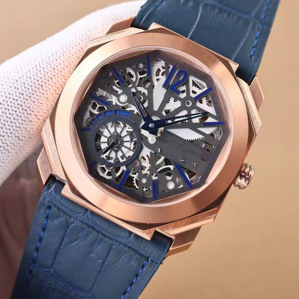 

men's watch 7-position small second hand intelligent engraving fully automatic mechanical movement sapphire mirror surface precision st, Slivery;brown