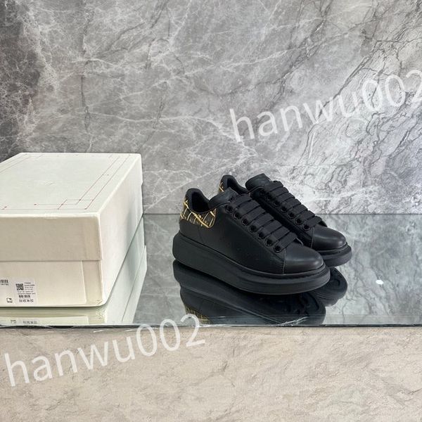 

2023 new luxury casual shoes women travel leather lace-up fashion lady flat designer running trainers letters woman shoe platform men gym sn, Black