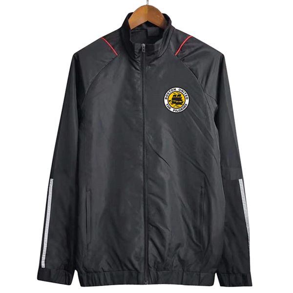 

2023/24 boston mens jackets long sleeve full zipper hooded soccer windbreaker hoodie windproof football jacket sports windbreakers coats siz, Black;brown