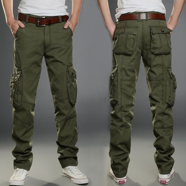 

men s pants multi pocket casual military tactical joggers cargo outdoor hiking trekking sweatshirt hip hop bottom 230404, Black