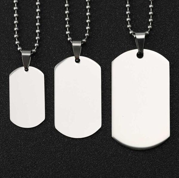 

dog tag necklace dogtag military army nameplate engraved id blank silver color pendant stainless steel jewelry men whole5259602