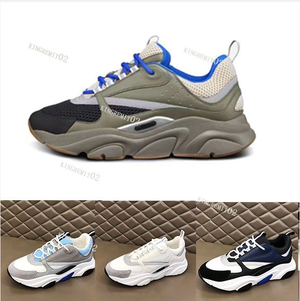 

b22 casual shoes reflective sneakers mens women trainers calfskin patchwork sneaker oblique technical shoe platform shoess with box, Black